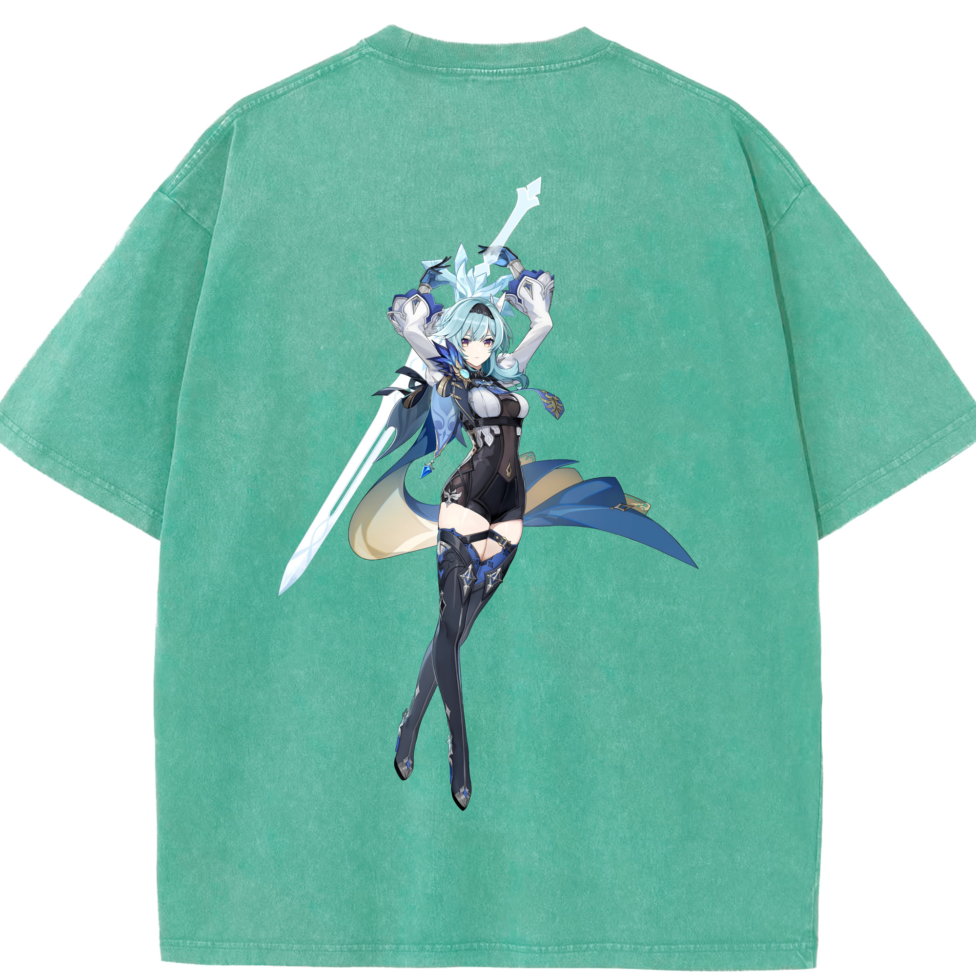 げんし神 优菈 ゆうら genshin Yūra 綿100% ヴィンテージ風 半袖Tシャツ（背面プリント）